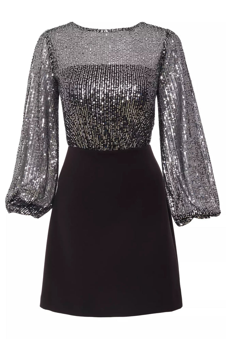 FRV Silver stamp sequins long sleeve mini dress - Lubbock