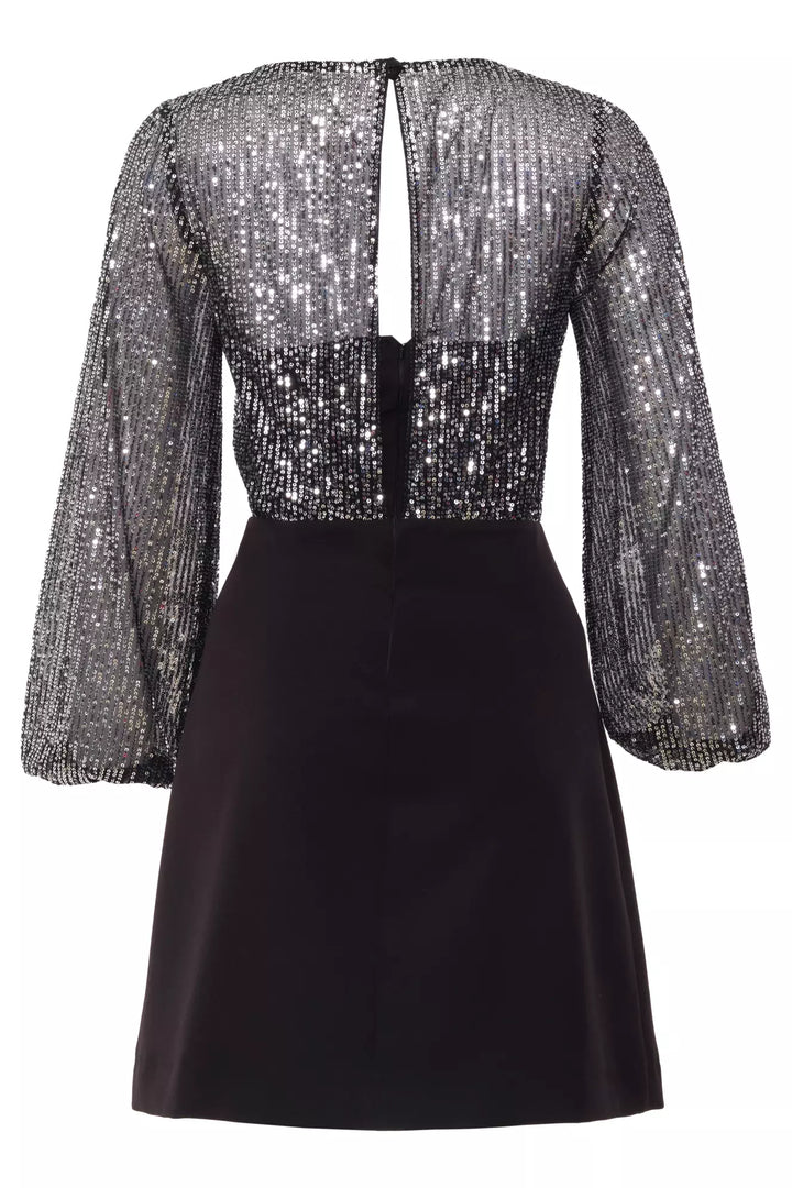 FRV Silver stamp sequins long sleeve mini dress - Lubbock