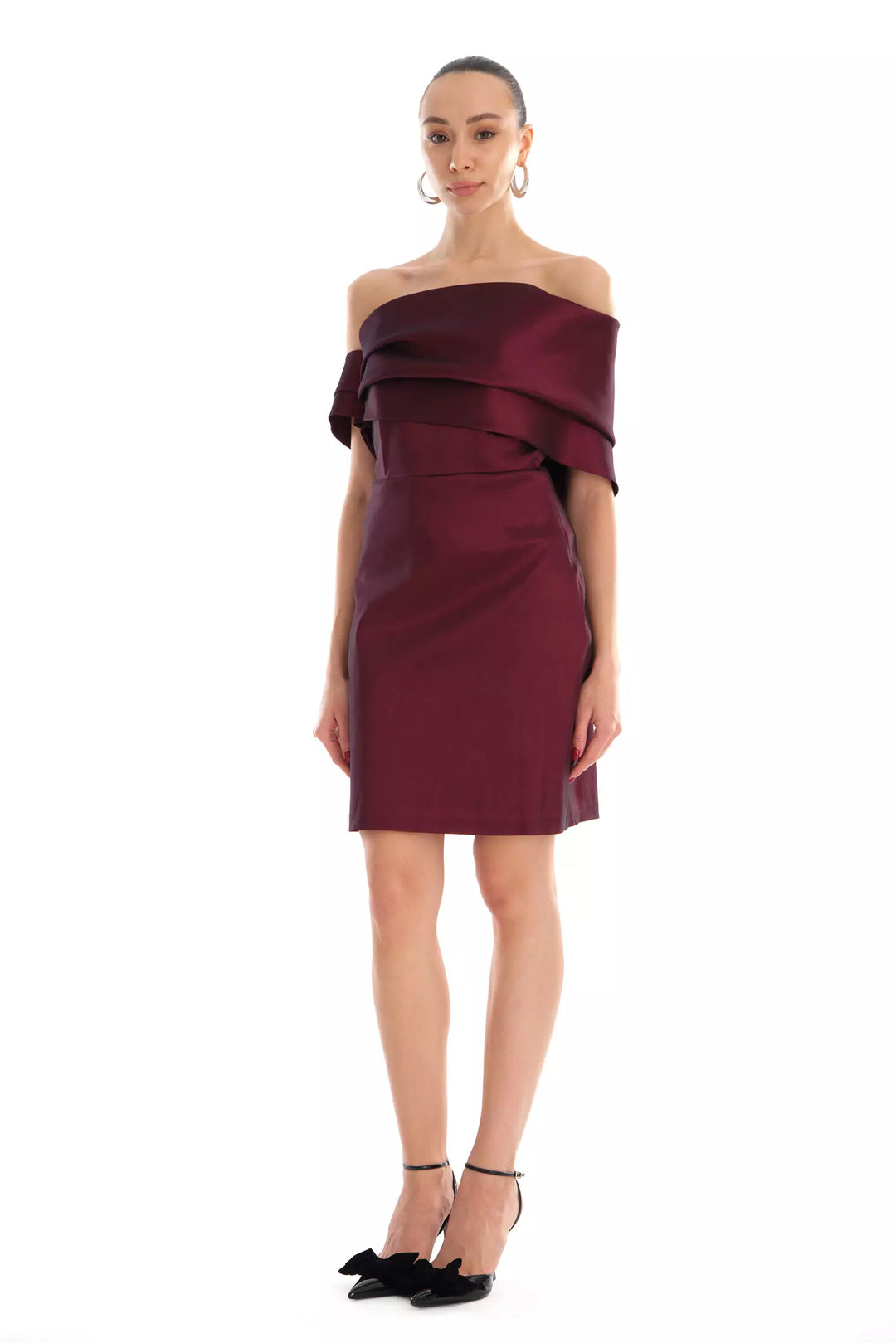FRV Maroon tafta sleeveless mini dress - Manchester