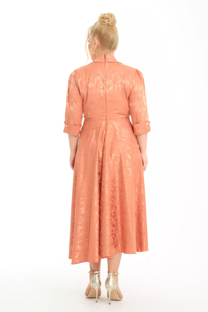 FRV Ginger plus size satin short sleeve midi dress - Tourcoing