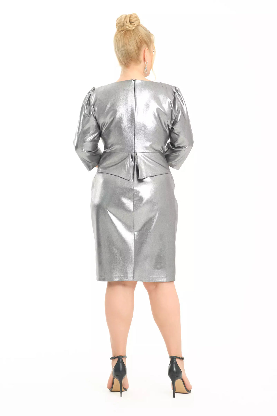 FRV Silver plus size crepe short sleeve mini dress - Ílion