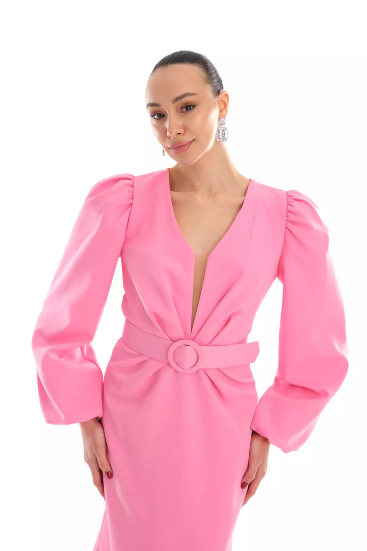 FRV Pink crepe long sleeve mini dress - Minot