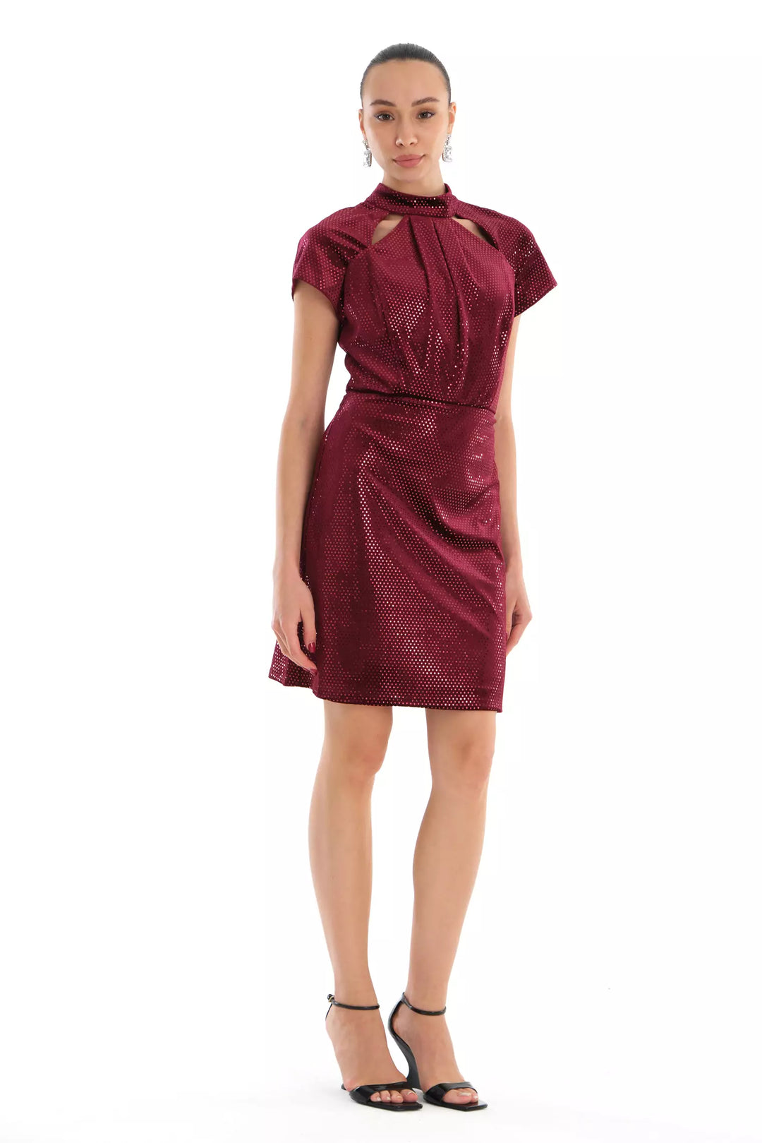 FRV Maroon velvet sleeveless mini dress - Zapotlanejo