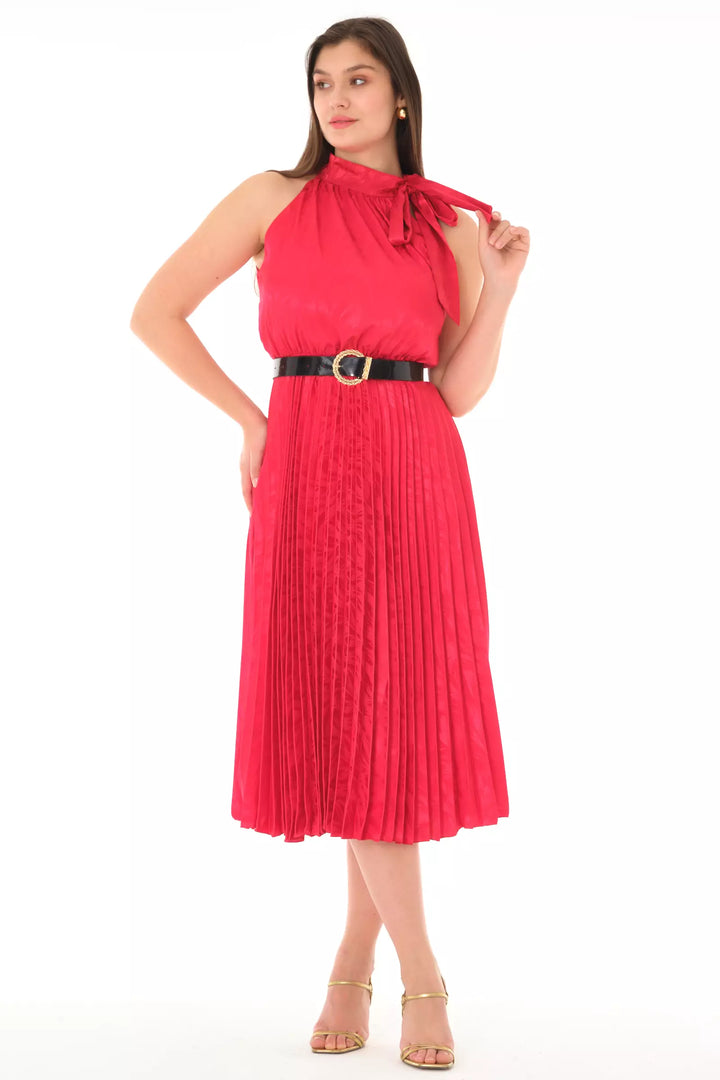 FRV Red satin sleeveless midi dress - Villeneuve-Saint-Georges