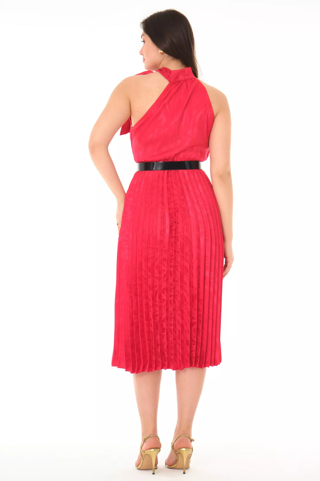 FRV Red satin sleeveless midi dress - Villeneuve-Saint-Georges