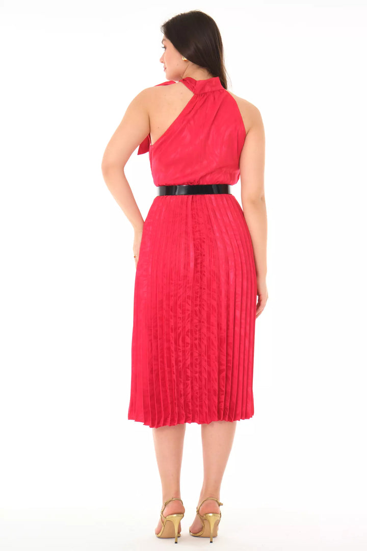 FRV Red satin sleeveless midi dress - Villeneuve-Saint-Georges