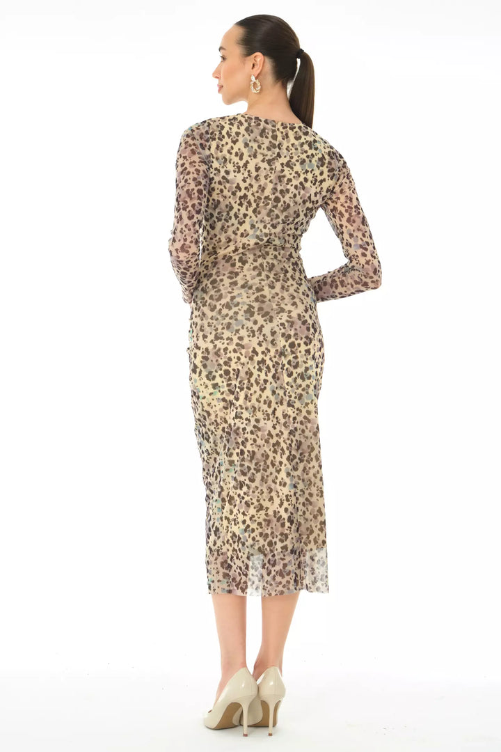 FRV Printed tulle long sleeve midi dress - Herzogenrath