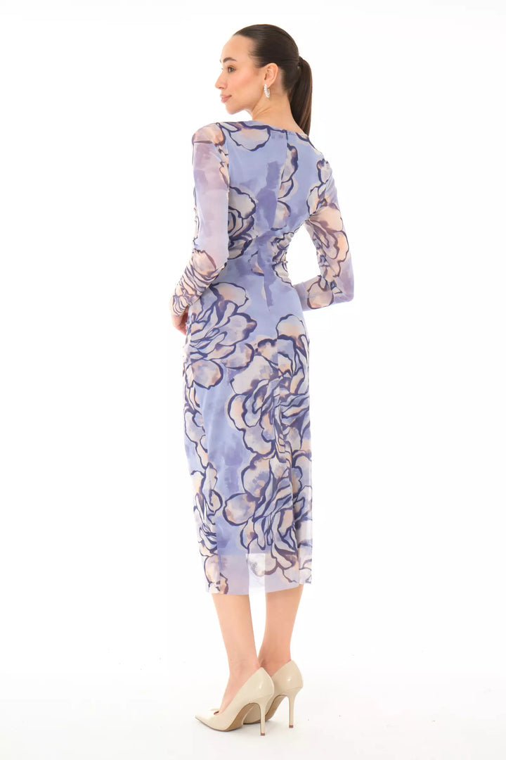 FRV Printed tulle long sleeve midi dress - Slidell