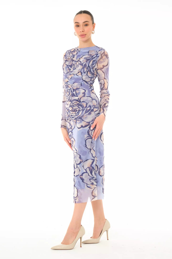 FRV Printed tulle long sleeve midi dress - Slidell
