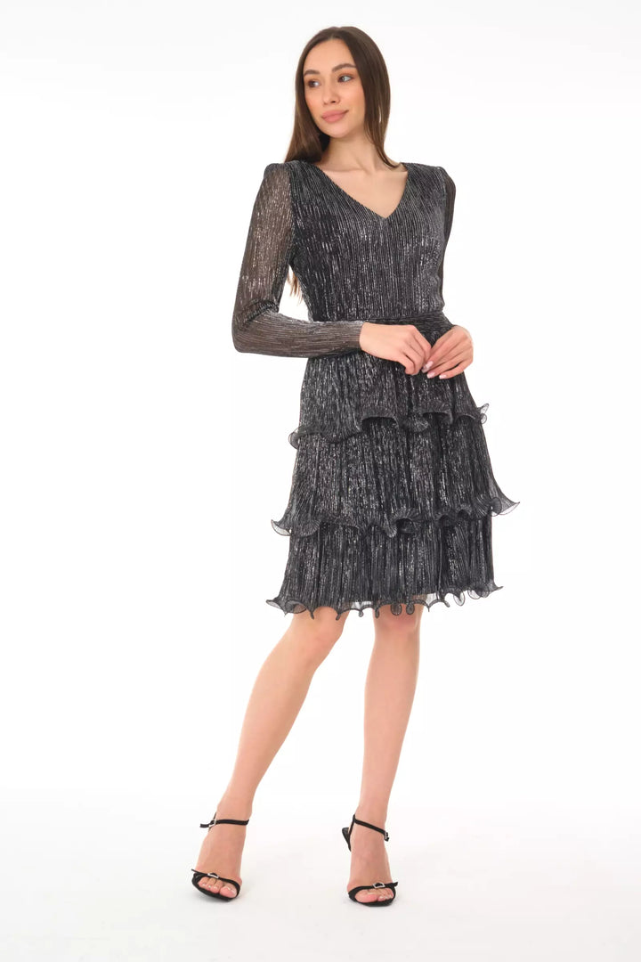 FRV Silver moonlight long sleeve mini dress - Halton Hills