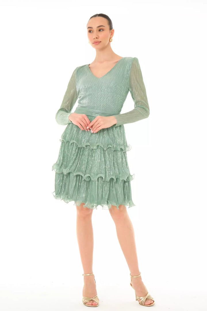 FRV Mint green moonlight long sleeve mini dress - Cremona
