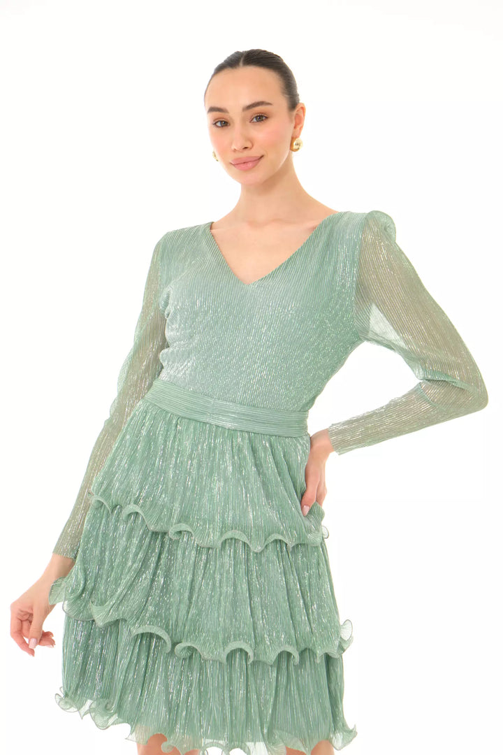 FRV Mint green moonlight long sleeve mini dress - Cremona