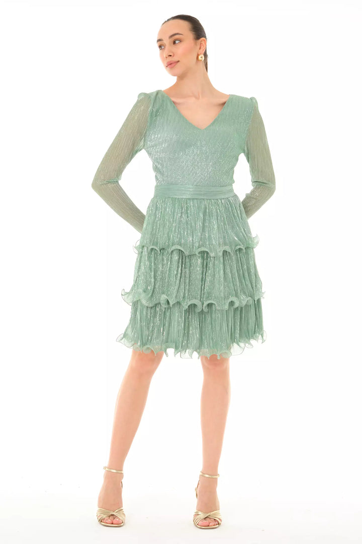 FRV Mint green moonlight long sleeve mini dress - Cremona