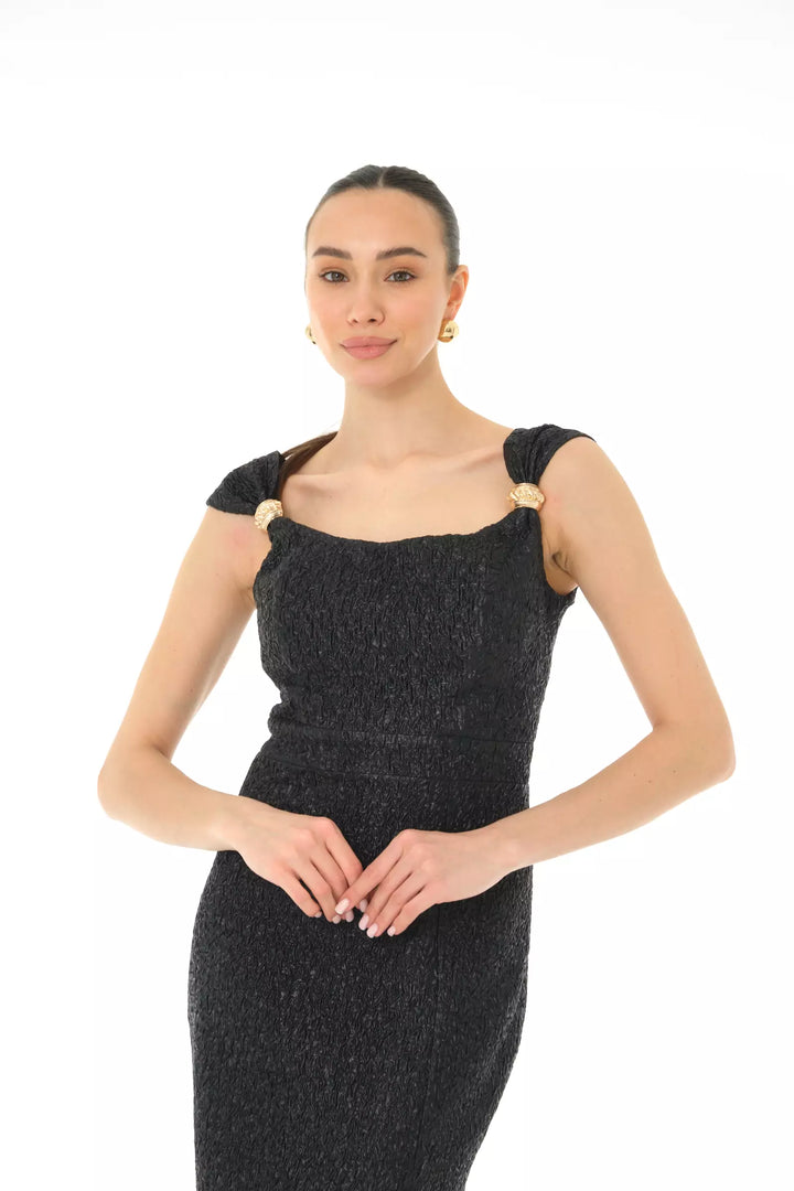 FRV Black jakar sleeveless mini dress - San Martin Texmelucan de Labastida