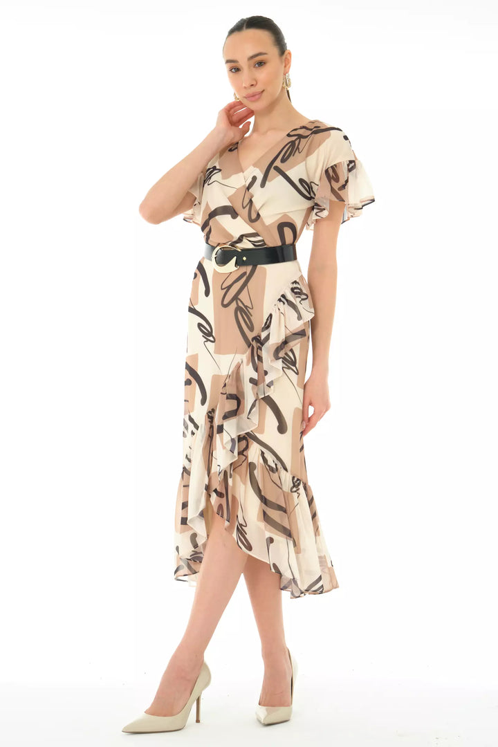 FRV Printed chiffon sleeveless midi dress - Toowoomba