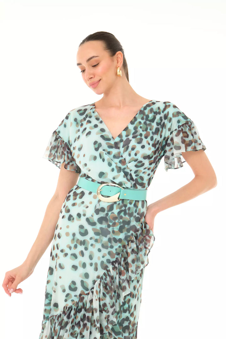 FRV Printed chiffon sleeveless midi dress - Norwich