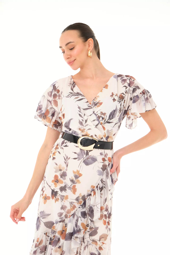 FRV Printed chiffon sleeveless midi dress - Boucherville