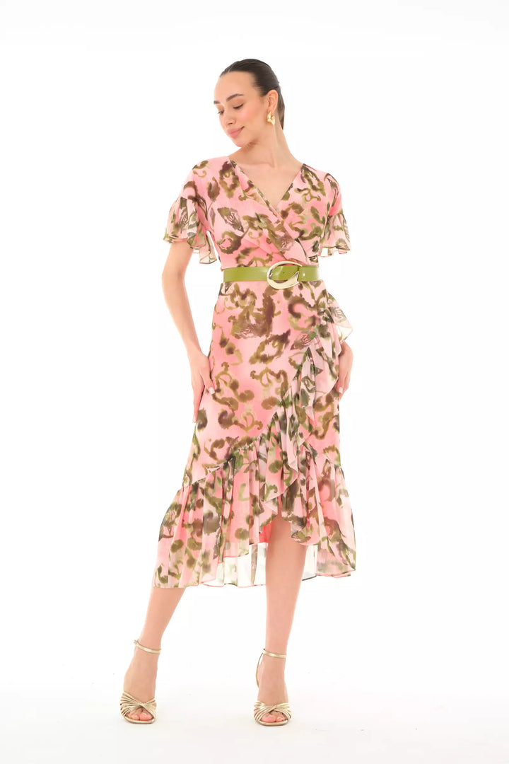 FRV Printed chiffon sleeveless midi dress - Chilapa de Álvarez