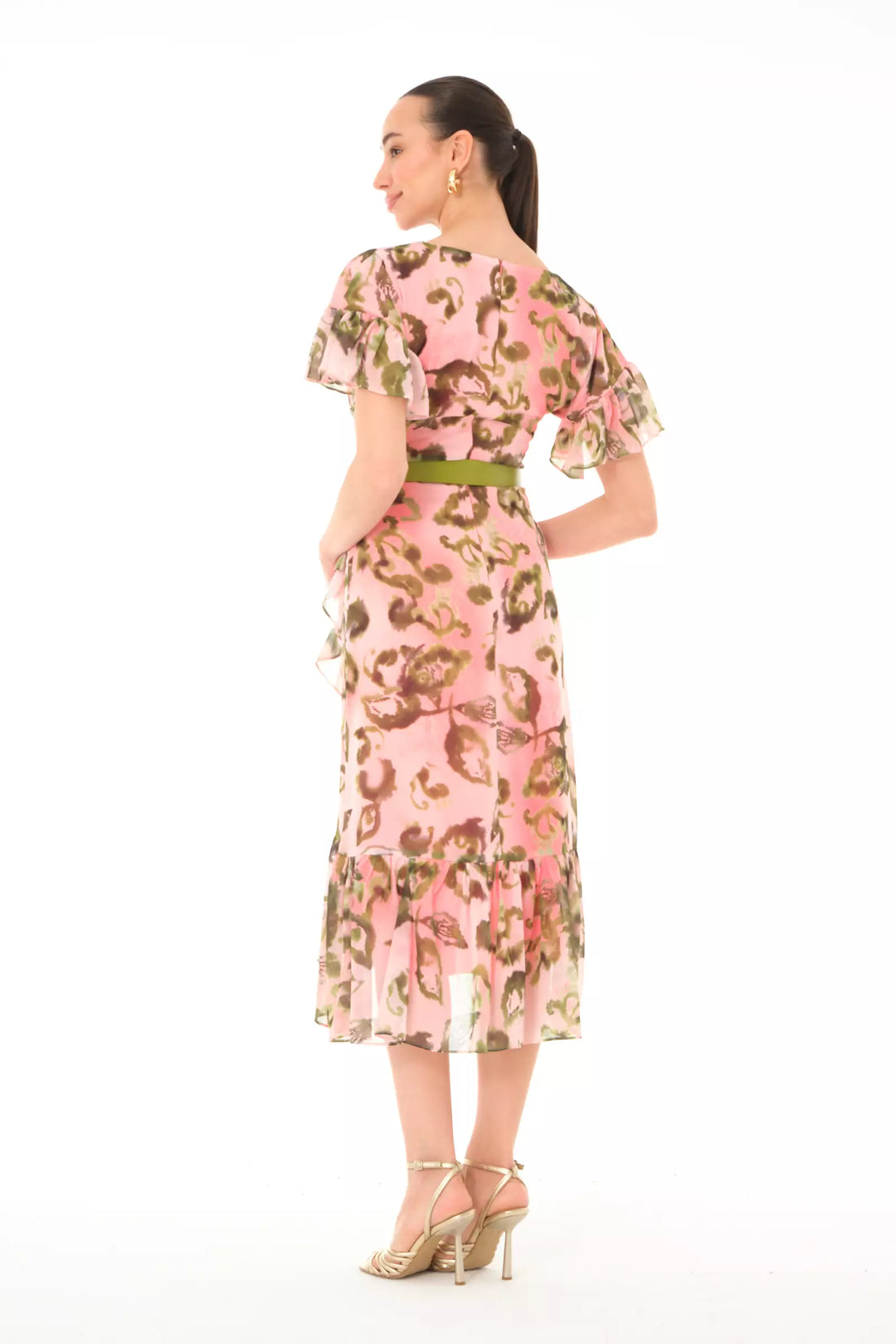 FRV Printed chiffon sleeveless midi dress - Chilapa de Álvarez