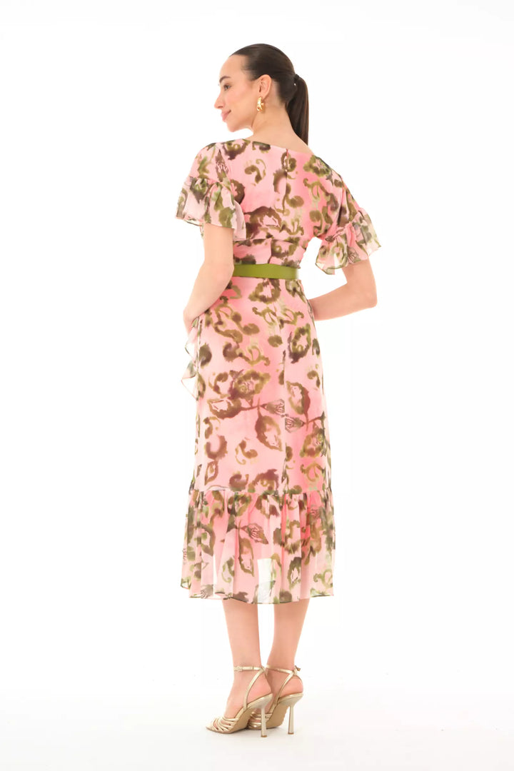 FRV Printed chiffon sleeveless midi dress - Chilapa de Álvarez