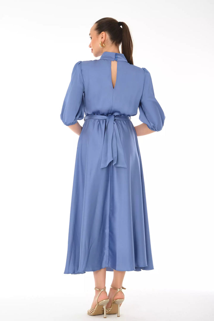 FRV Indigo satin 3/4 sleeve midi dress - St. Louis Park
