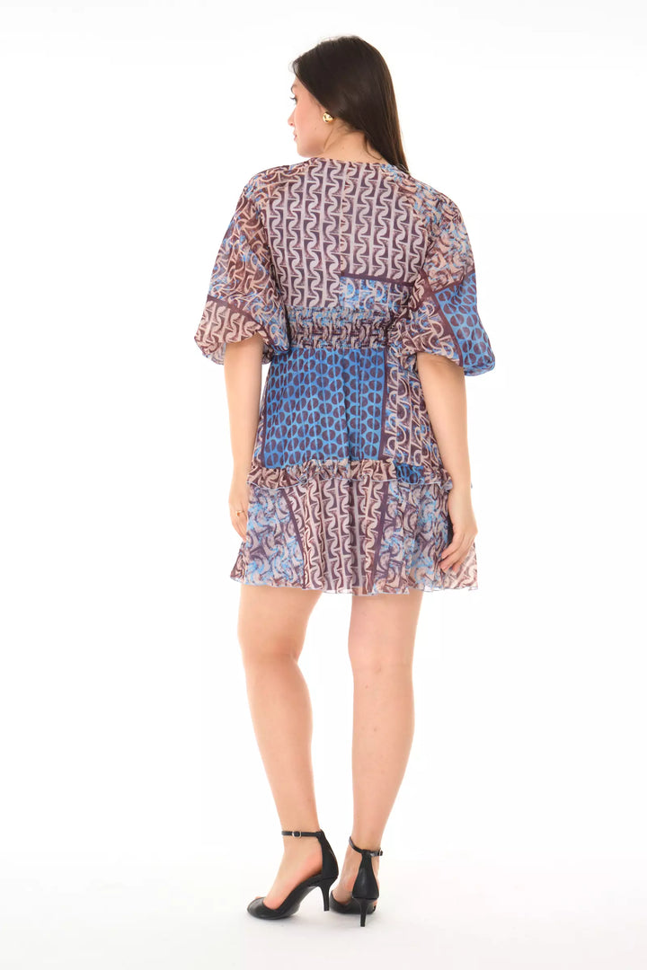 FRV Printed chiffon long sleeve mini dress - Kerpen