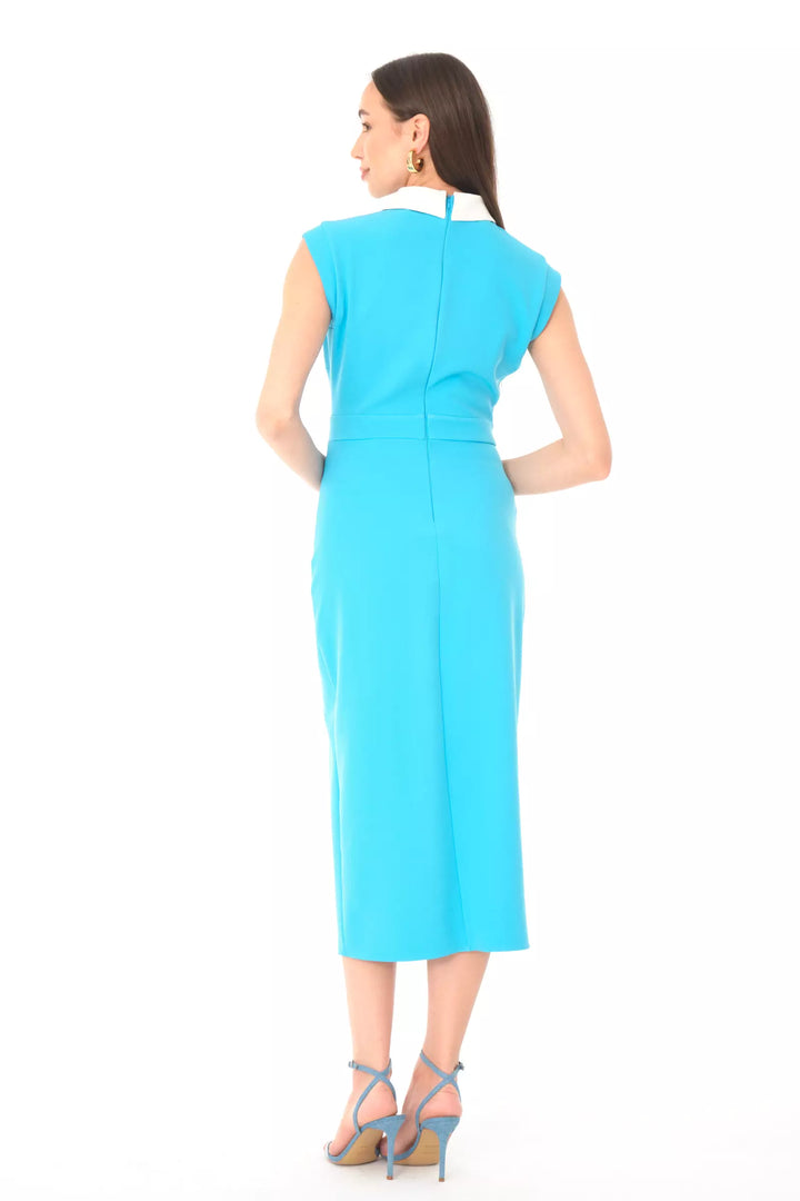 FRV Blue crepe sleeveless midi dress - Spring Hill
