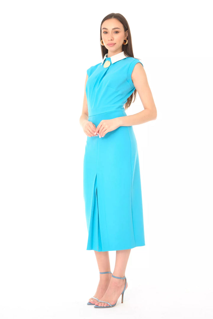FRV Blue crepe sleeveless midi dress - Spring Hill
