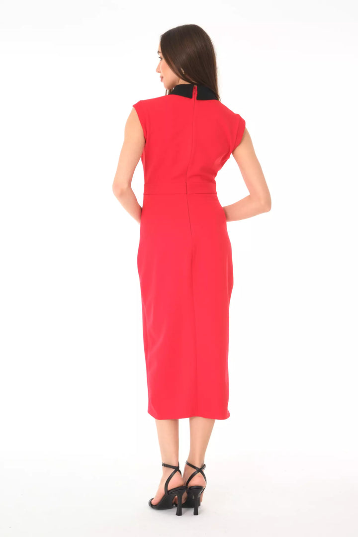FRV Red crepe sleeveless midi dress - Rouyn-Noranda