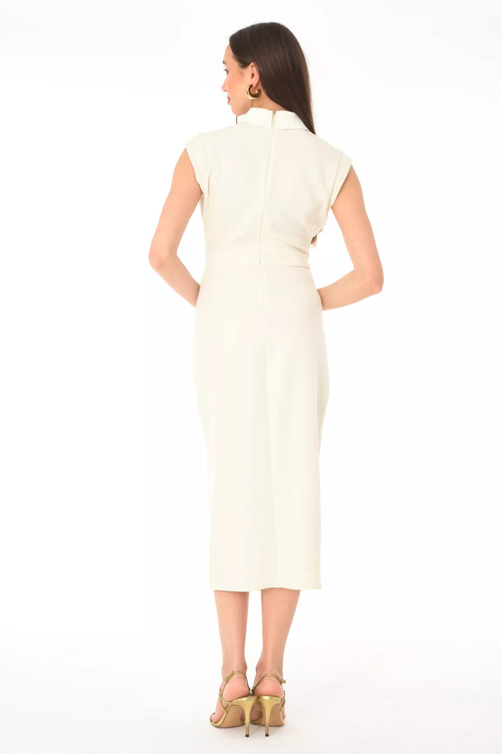 FRV White crepe sleeveless midi dress - Granada