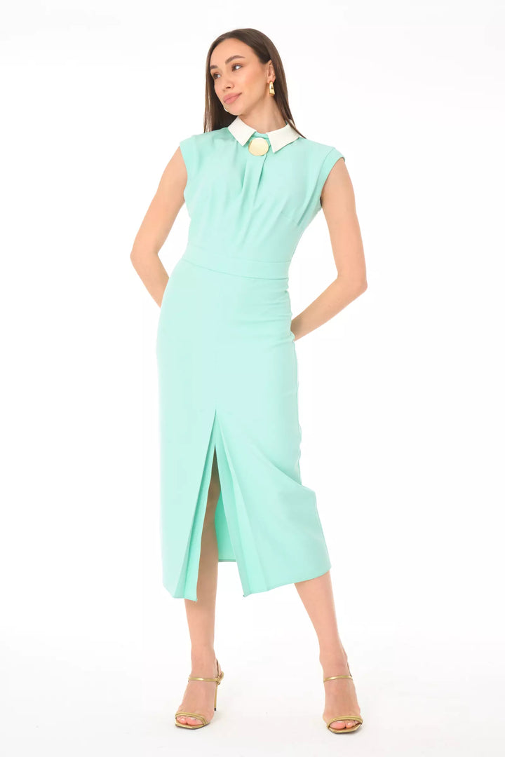 FRV Mint green crepe sleeveless midi dress - Garbsen