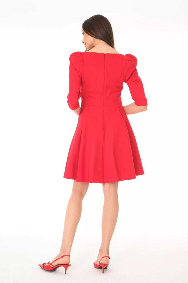 FRV Red crepe 3/4 sleeve mini dress - Poole