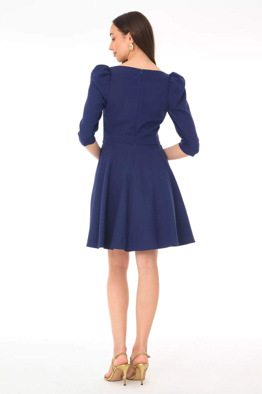 FRV Navy blue crepe 3/4 sleeve mini dress - Valrico
