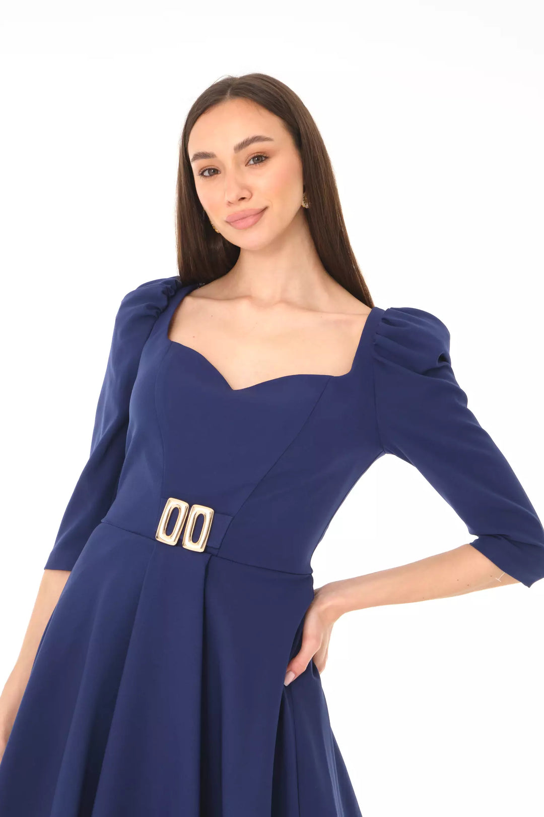 FRV Navy blue crepe 3/4 sleeve mini dress - Valrico