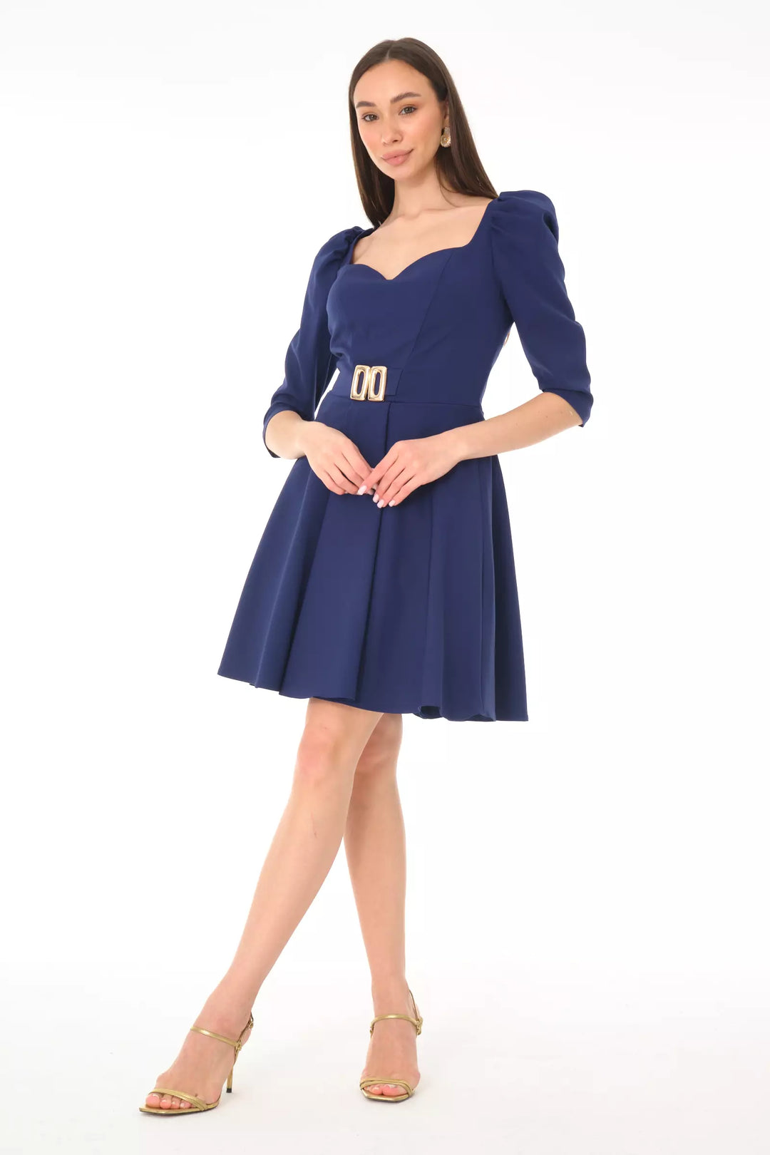 FRV Navy blue crepe 3/4 sleeve mini dress - Valrico
