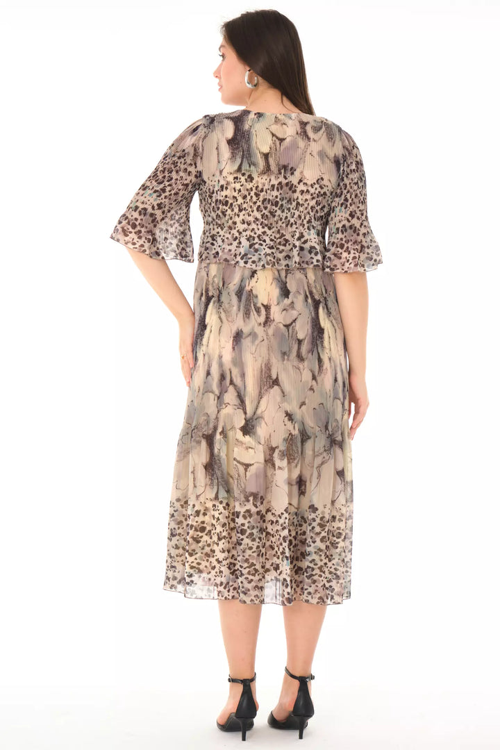 FRV Printed chiffon short sleeve midi dress - Miami