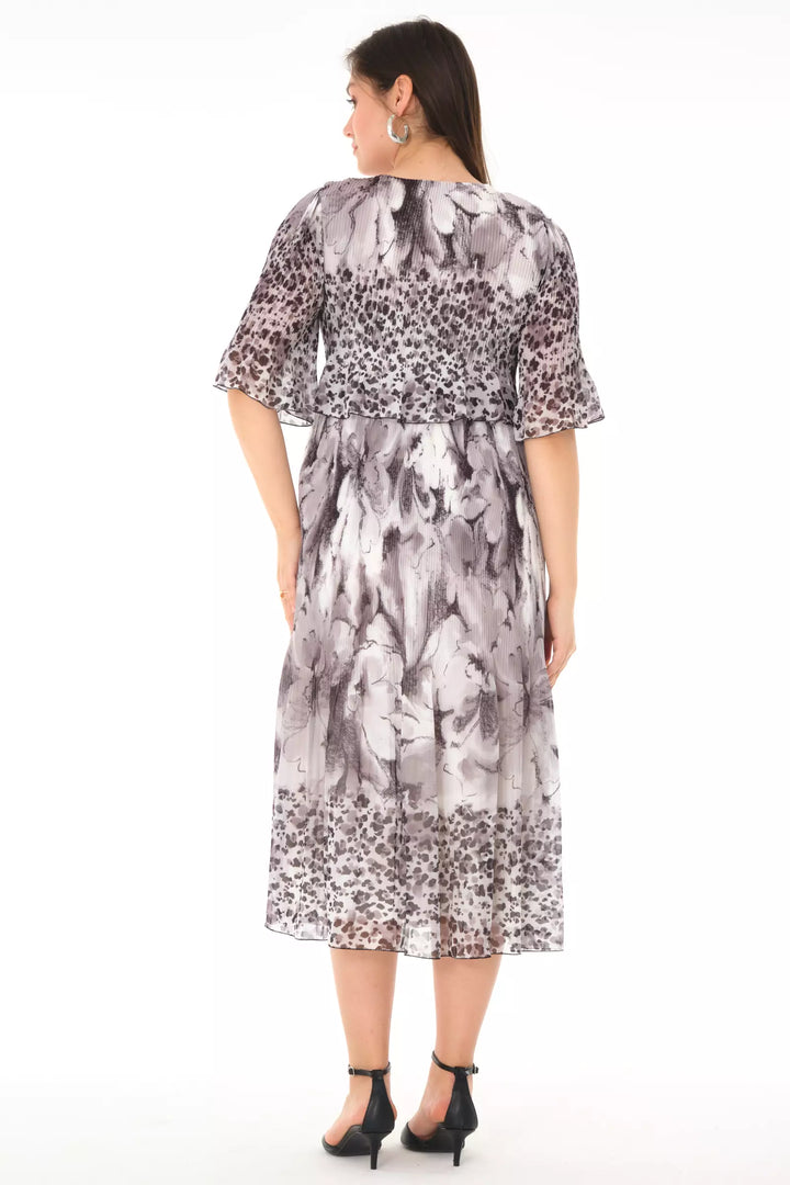 FRV Printed chiffon short sleeve midi dress - Wheaton