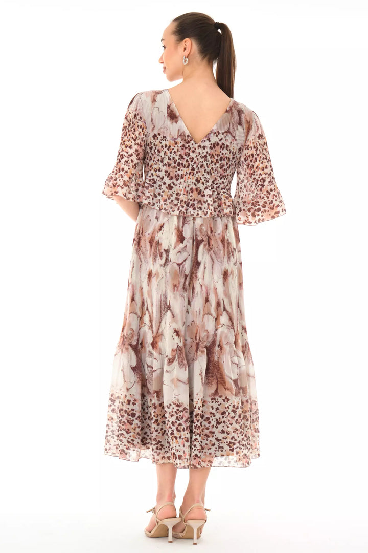 FRV Printed chiffon short sleeve midi dress - Santarém