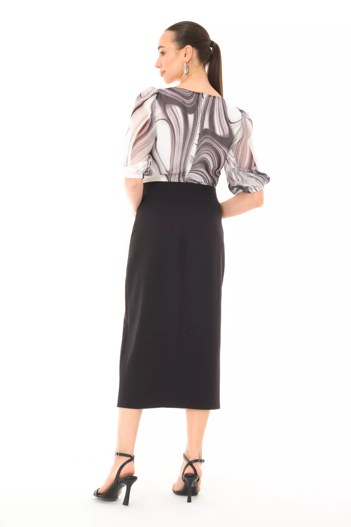 FRV Printed empirme short sleeve midi dress - Borehamwood