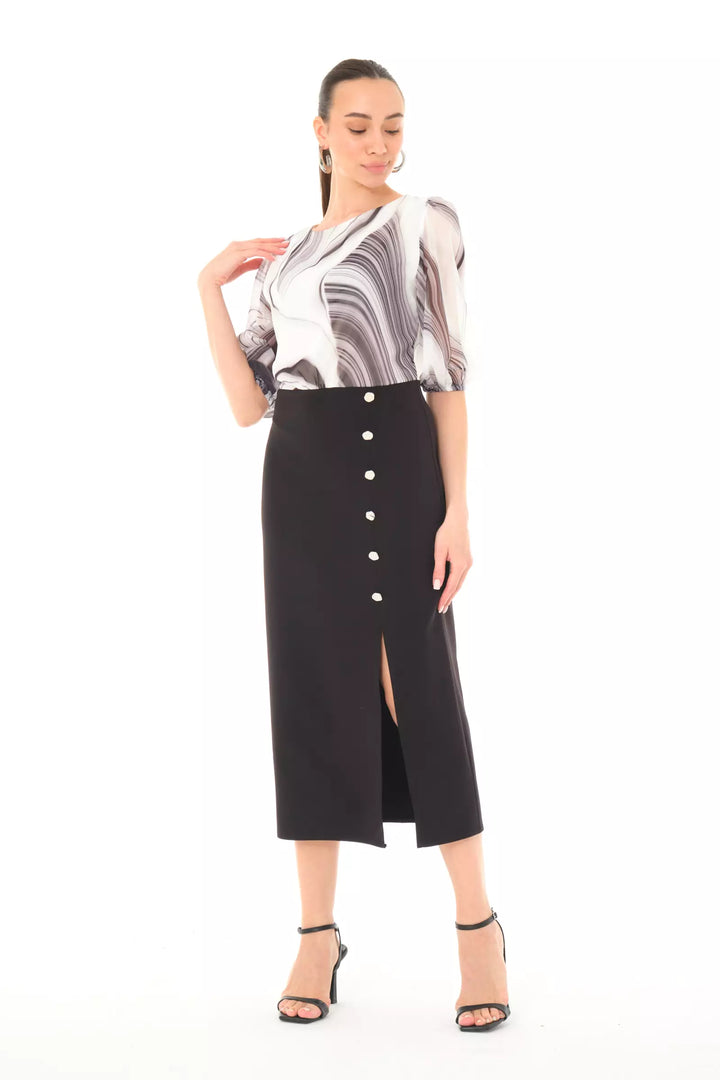 FRV Printed empirme short sleeve midi dress - Borehamwood