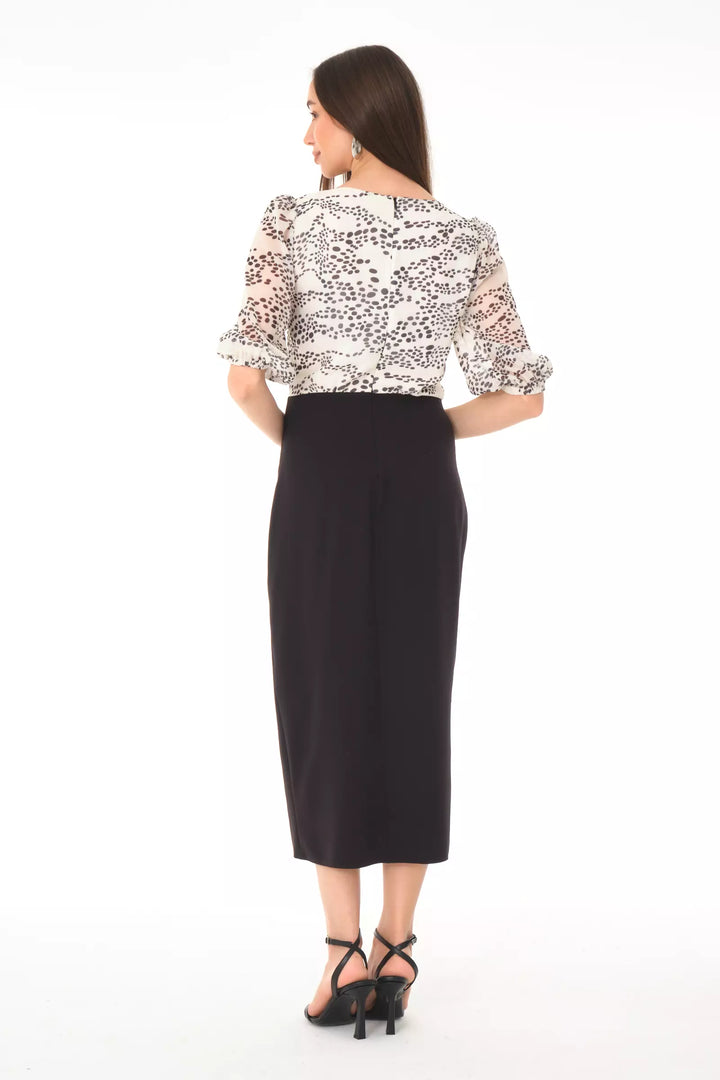 FRV Printed empirme short sleeve midi dress - Oxchuc