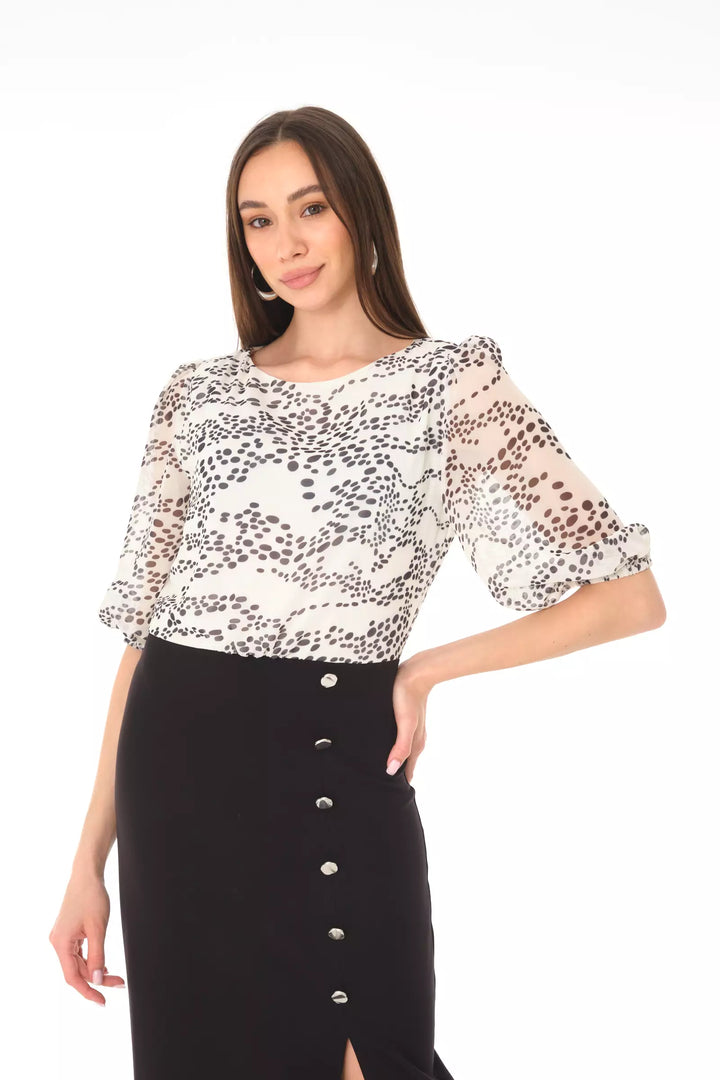 FRV Printed empirme short sleeve midi dress - Oxchuc