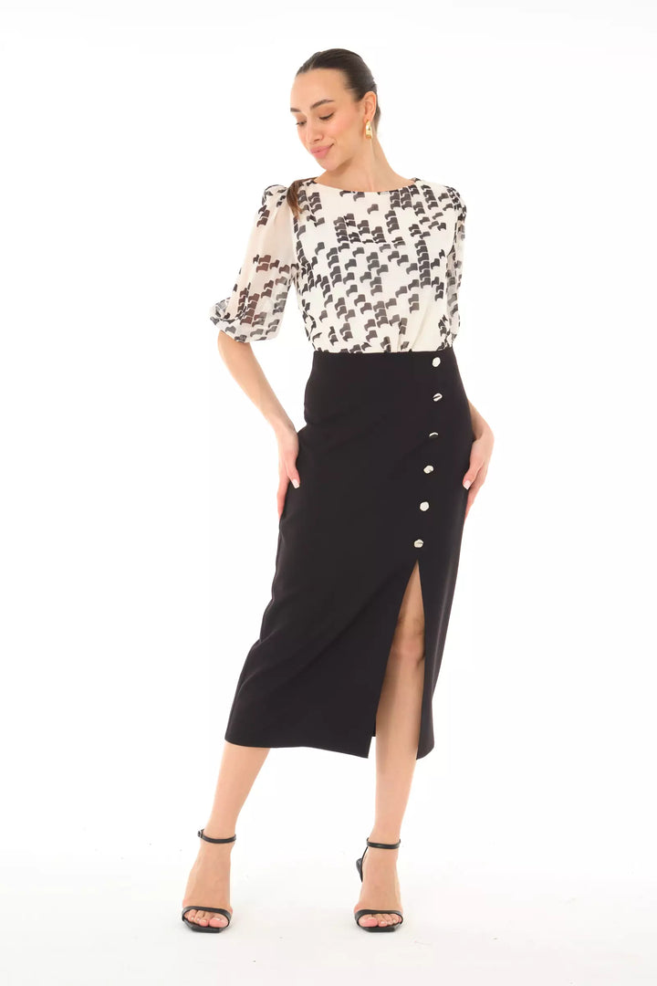 FRV Printed empirme short sleeve midi dress - Friendswood