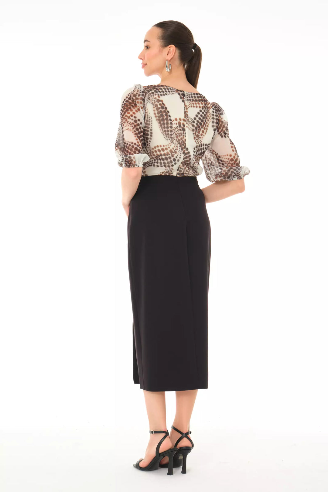 FRV Printed empirme short sleeve midi dress - Mairena del Aljarafe