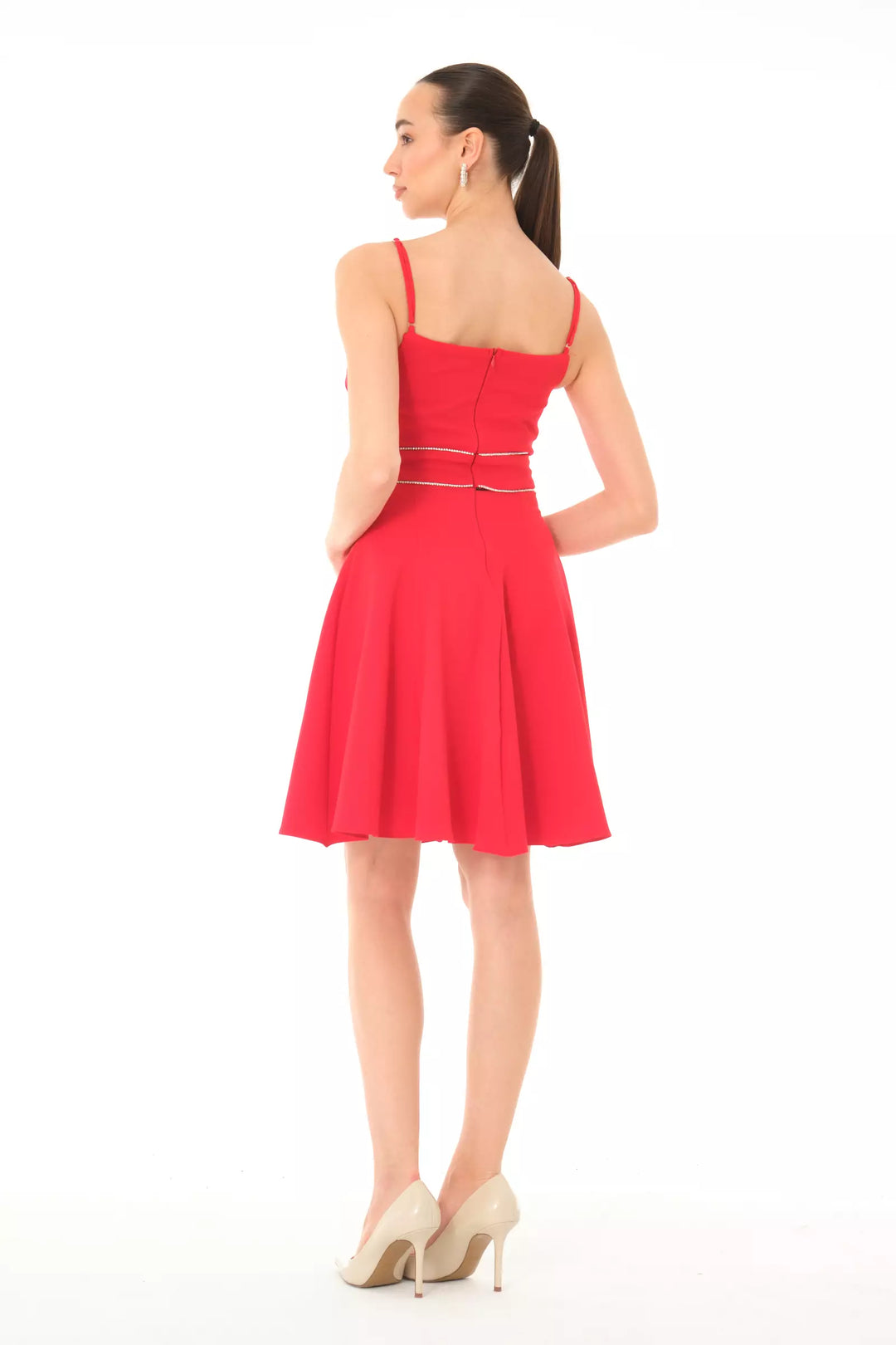 FRV Red crepe sleeveless mini dress - Waltham