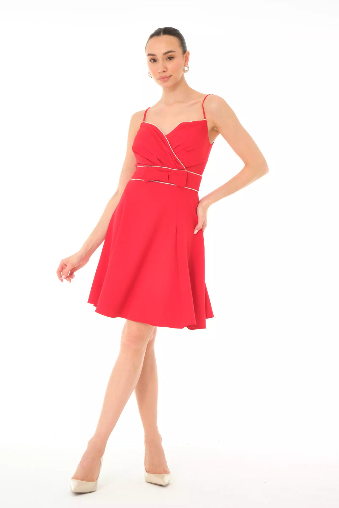 FRV Red crepe sleeveless mini dress - Waltham