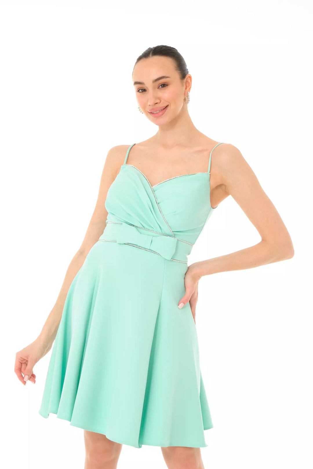 FRV Mint green crepe sleeveless mini dress - Turlock