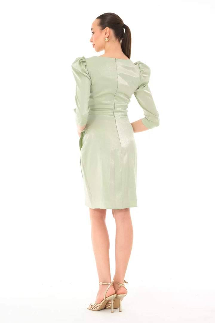 FRV Mint green satin 3/4 sleeve mini dress - Kyle