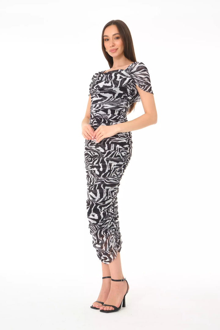 FRV Printed tulle sleeveless midi dress - Dunstable