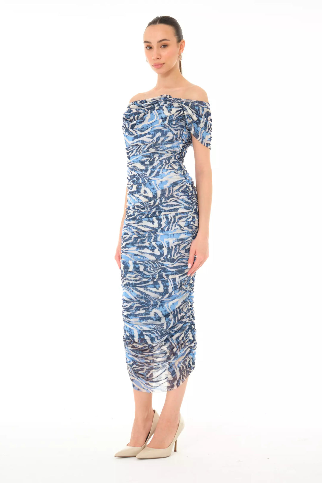 FRV Printed tulle sleeveless midi dress - Namur